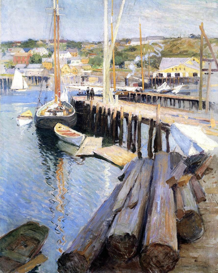 Willard Leroy Metcalf Fish Wharves - Gloucester - Canvas Print