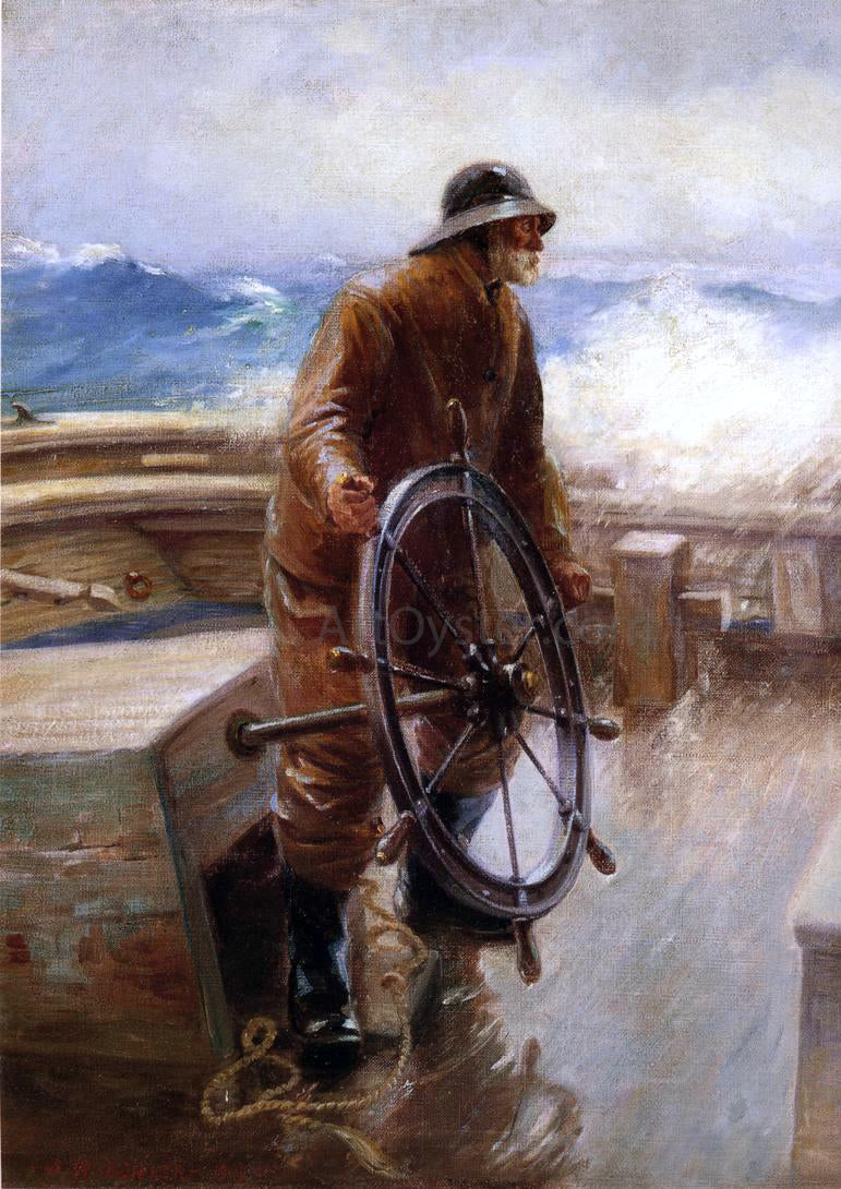 Augustus Buhler A Fisherman at the Wheel - Canvas Print