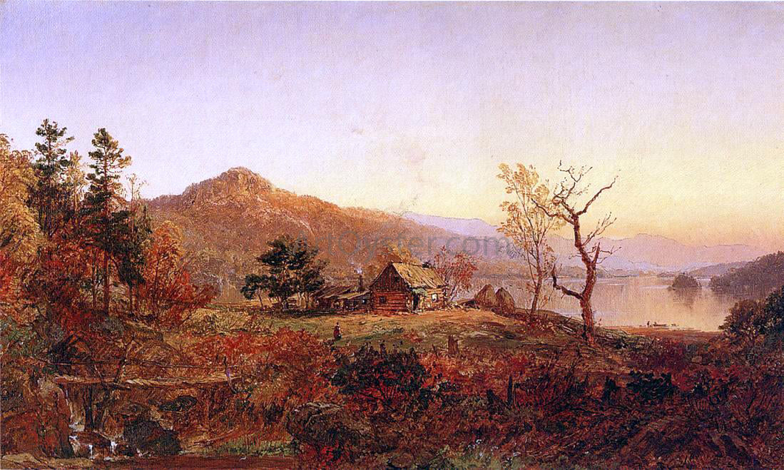 Jasper Francis Cropsey Fisherman's Hut, Greenwood Lake - Canvas Print