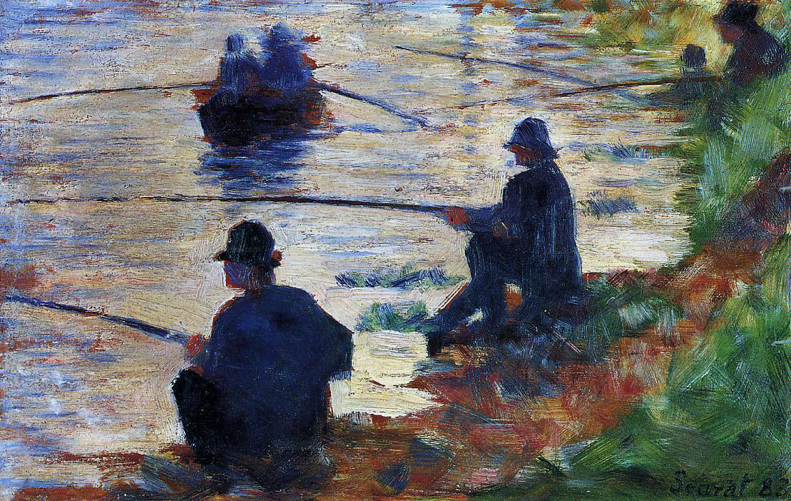 Georges Seurat Fishermen - Canvas Print