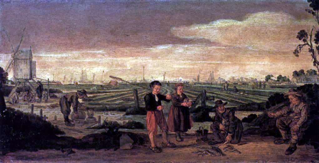 Arent Arentsz Fishermen and Farmers in a Landscape - Canvas Print