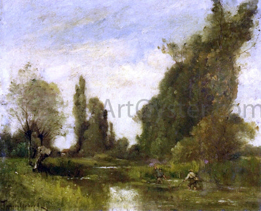 Paul Desire Trouillebert Fishermen by a Pool - Canvas Print