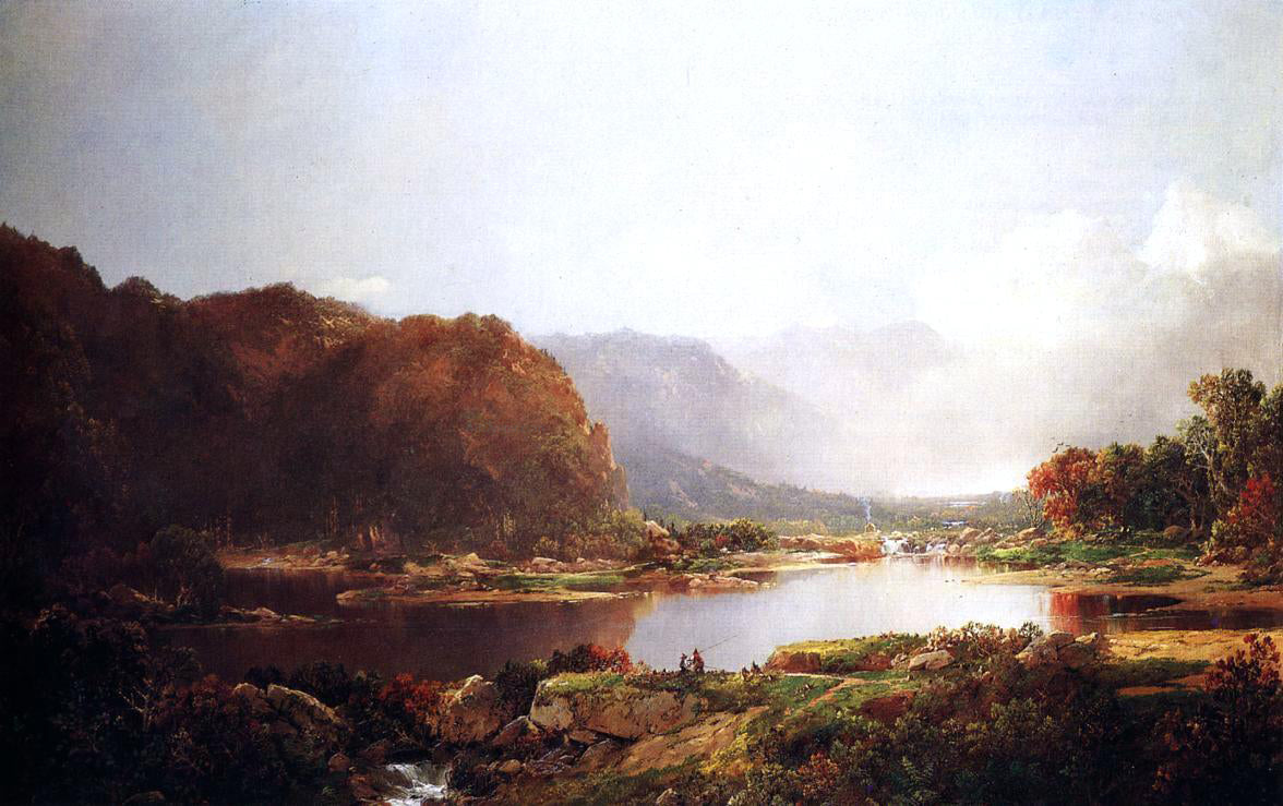William Louis Sonntag Fishermen in the Adironcacks, Hudson River - Canvas Print