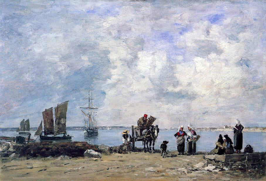 Eugene-Louis Boudin Fishermen's Wives at the Seaside - Canvas Print