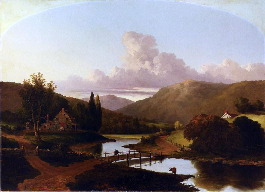 Walter Mason Oddie Fishing at a River's Bend - Canvas Print