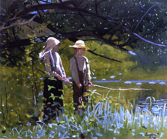 Winslow Homer Fishing - Canvas Print