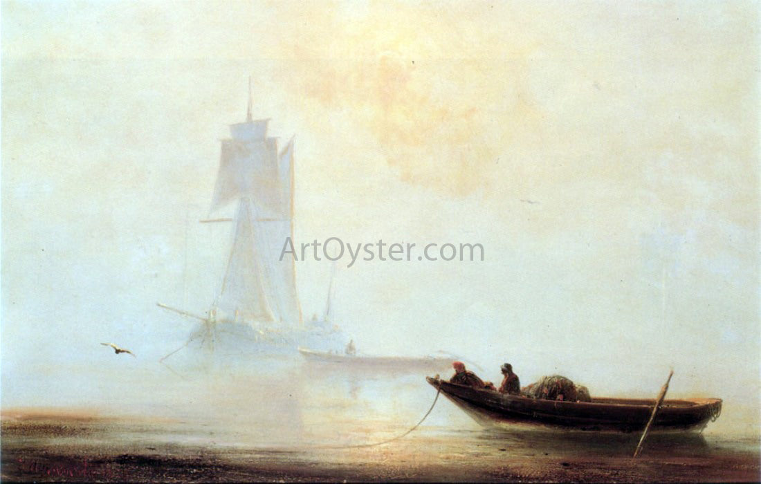 Ivan Constantinovich Aivazovsky Fishing Boats in a Harbor - Canvas Print