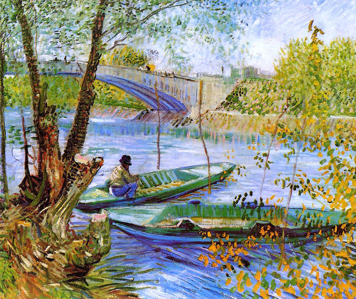 Vincent Van Gogh Fishing in the Spring, Pont de Clichy - Canvas Print