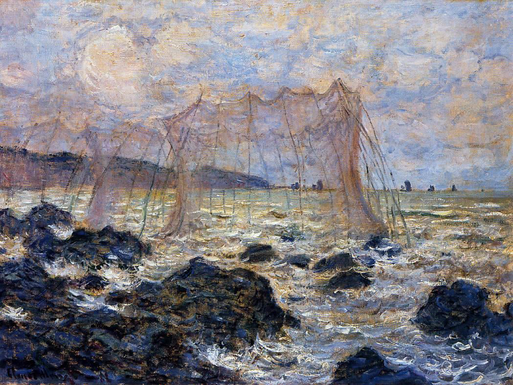 Claude Oscar Monet Fishing Nets at Pourville - Canvas Print