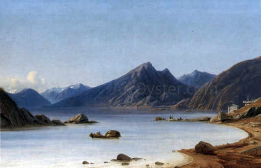 Georg Emil Libert Fishing on a Fjord - Canvas Print