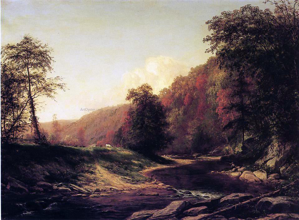 George Hetzel Fishing on the Brandywine near Wilmington - Canvas Print