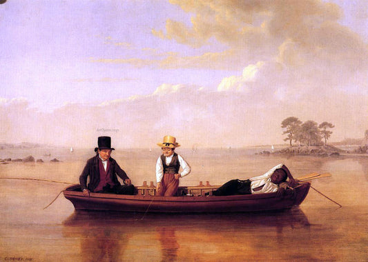 James Goodwyn Clonney Fishing Party on Long Island Sound off New Rochelle - Canvas Print