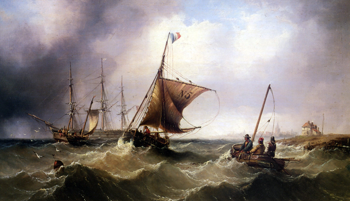 Henry Redmore Fishing Vessels Heading Out to Sea - Canvas Print