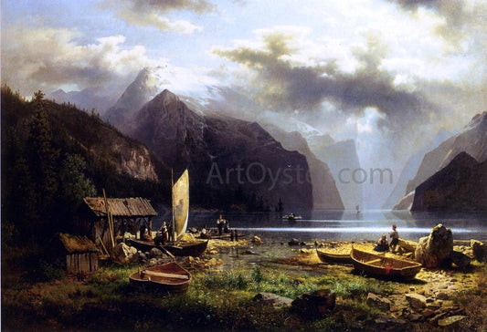 Herman Herzog Fishing Village - Canvas Print