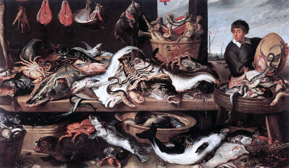Frans Snyders Fishmonger's - Canvas Print