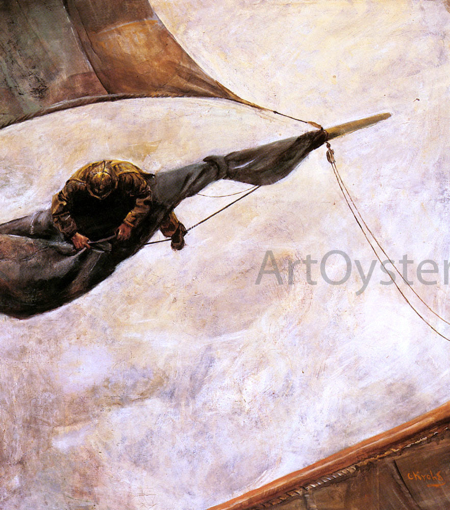 Christian Krohg Fixing The Sail - Canvas Print