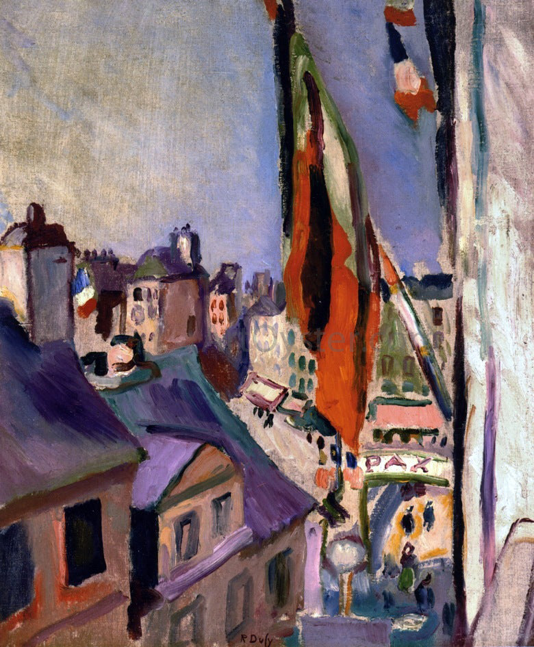 Pierre Auguste Renoir Flag Decorated Street - Canvas Print