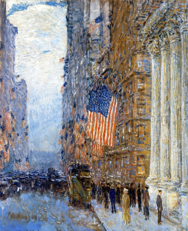 Frederick Childe Hassam Flags on the Waldorf - Canvas Print