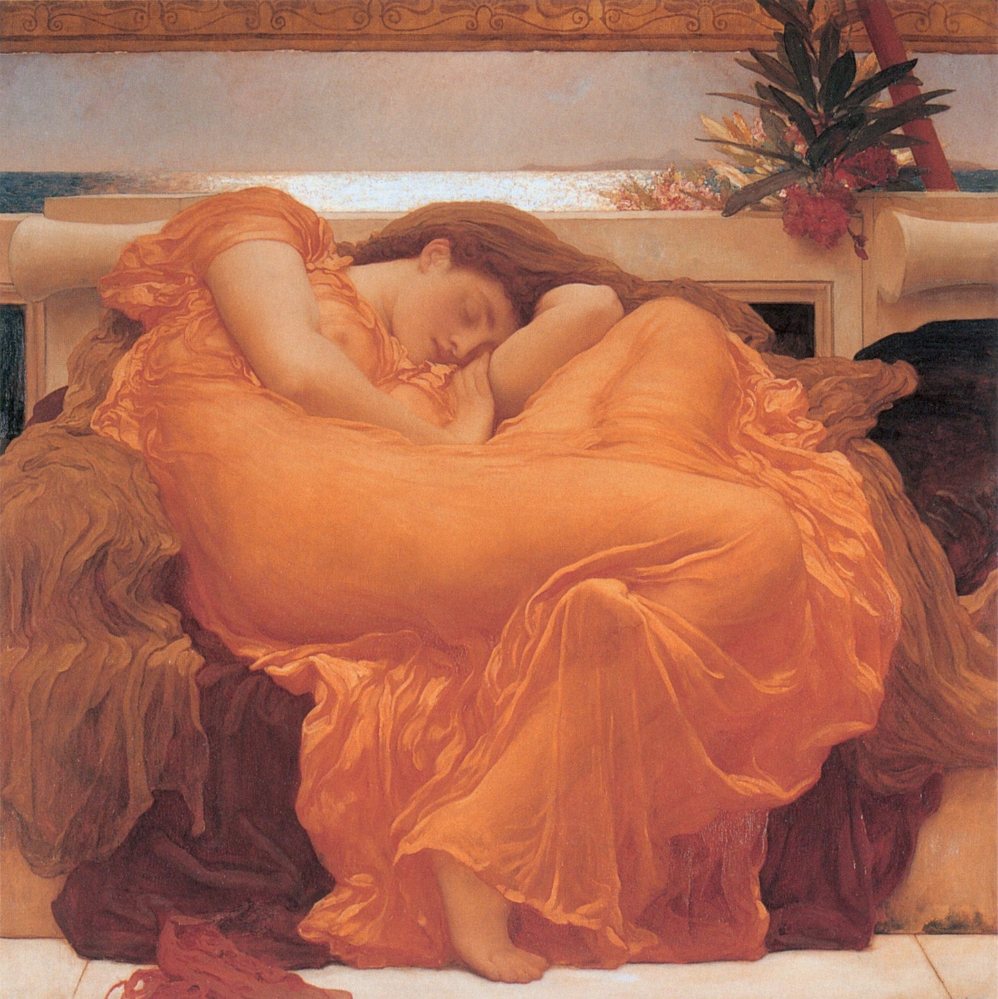 Lord Frederick Leighton Flaming June - Canvas Print