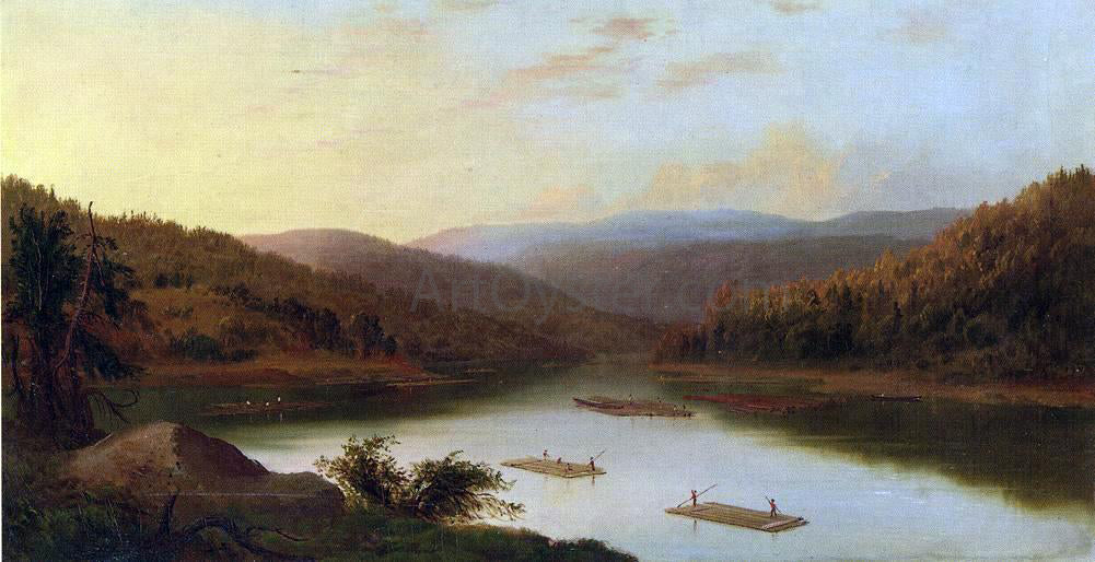 Robert Scott Duncanson Flatboat Men - Canvas Print