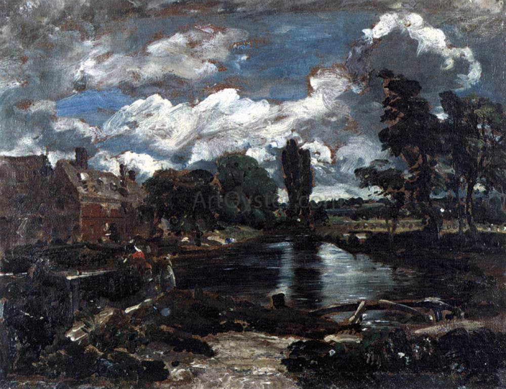 John Constable Flatford Mill from a Lock on the Stour - Canvas Print