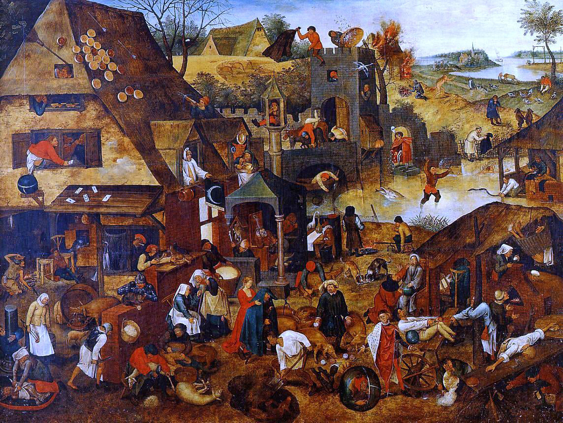 The Younger Pieter Bruegel Flemish Proverbs - Canvas Print