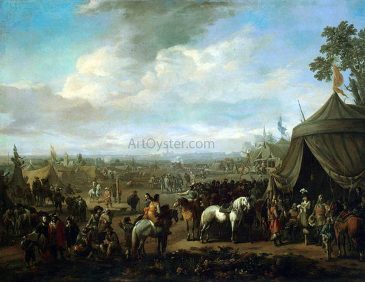 Johannes Lingelbach Flemish Town Sieged by the Spanish Soldiers - Canvas Print