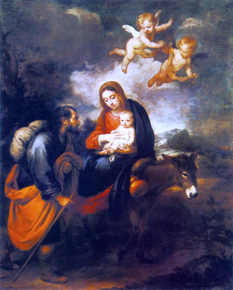 Bartolome Esteban Murillo A Flight into Egypt - Canvas Print