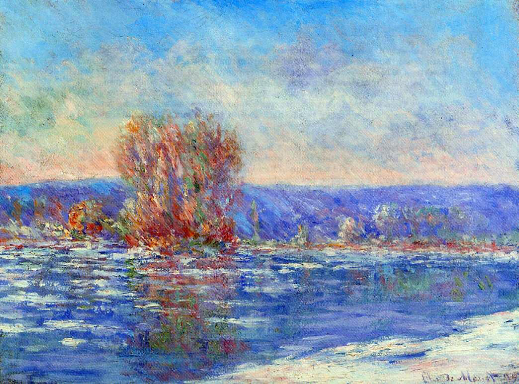 Claude Oscar Monet Floating Ice near Bennecourt - Canvas Print