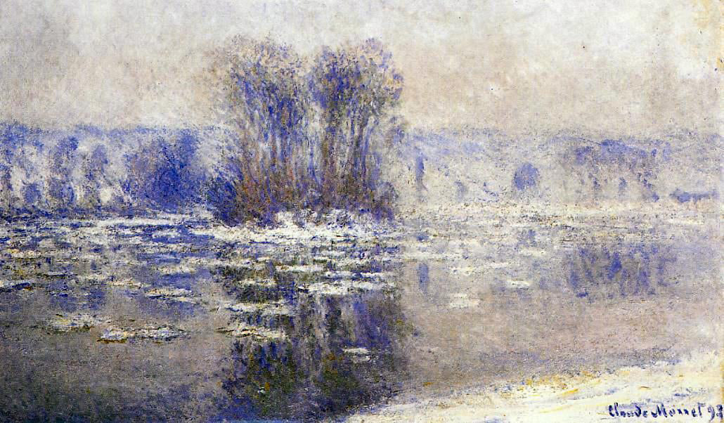 Claude Oscar Monet Floes at Bennecourt - Canvas Print