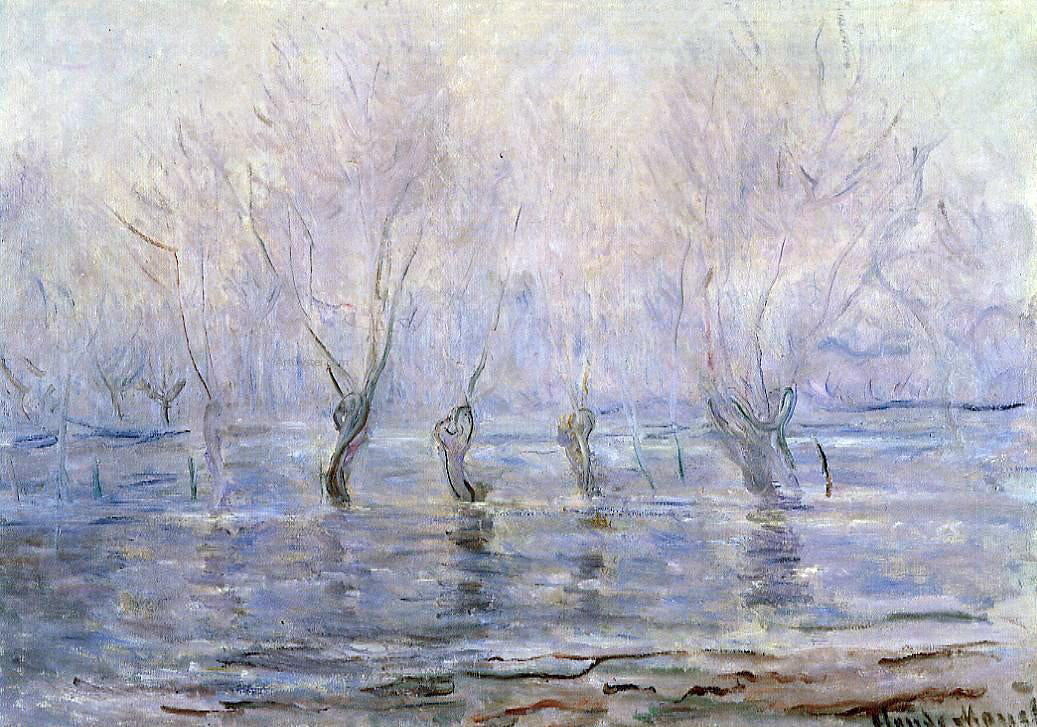 Claude Oscar Monet Flood at Giverny - Canvas Print