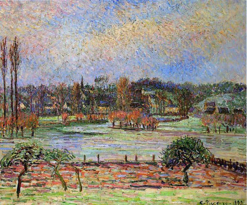 Camille Pissarro Flood, Morning Effect, Eragny - Canvas Print
