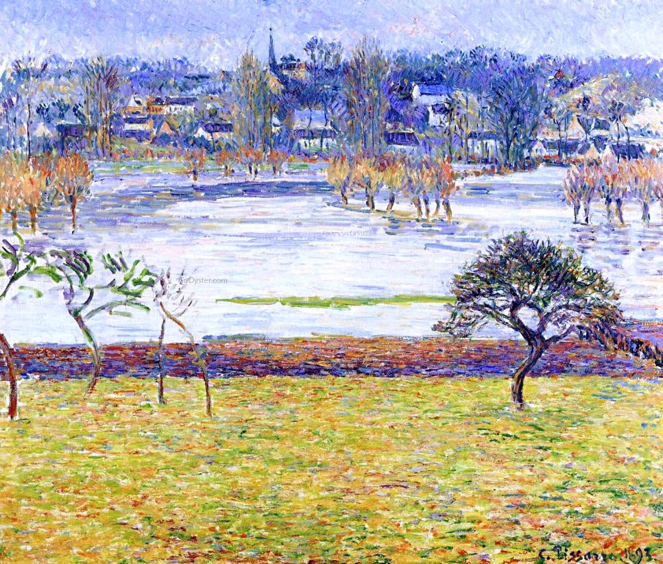 Camille Pissarro Flood, White Effect, Eragny - Canvas Print