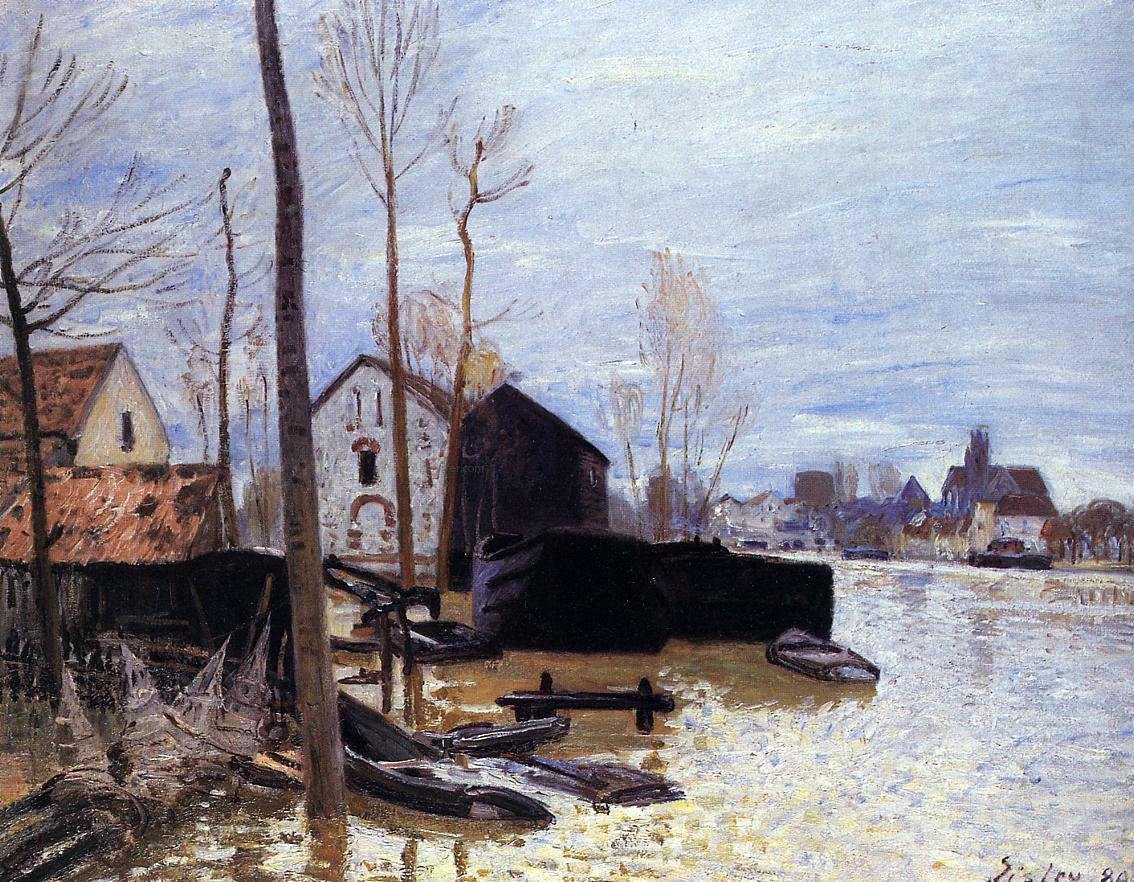 Alfred Sisley Flooding at Moret - Canvas Print