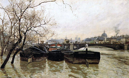 Fritz Thaulow Flooding by the Seine - Canvas Print