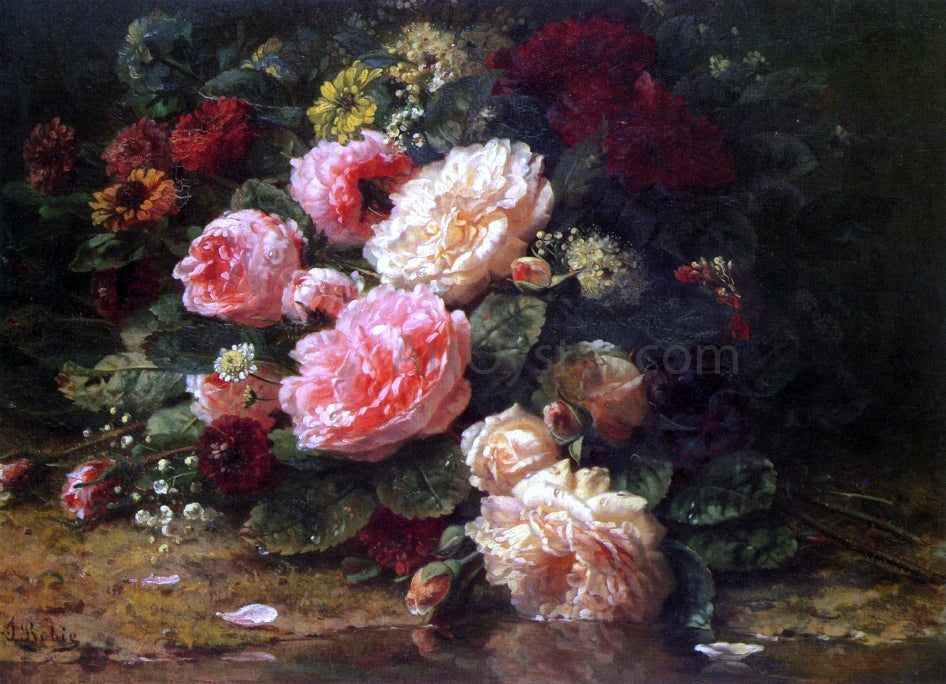 Jean Baptiste Robie Floral Still Life - Canvas Print