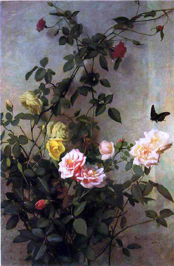 George Cochran Lambdin Floral Still Life - Canvas Print