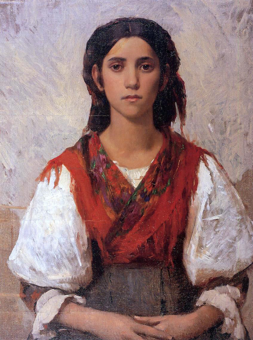 Frank Duveneck Florentine Flower Girl - Canvas Print