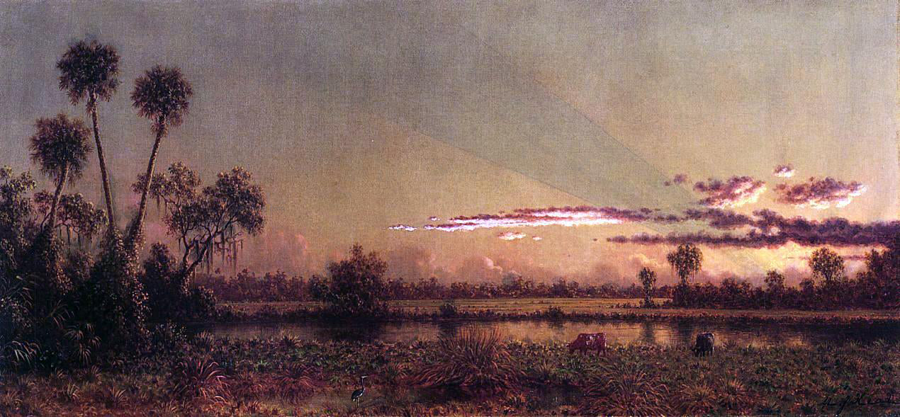 Martin Johnson Heade Florida Sunset - Canvas Print