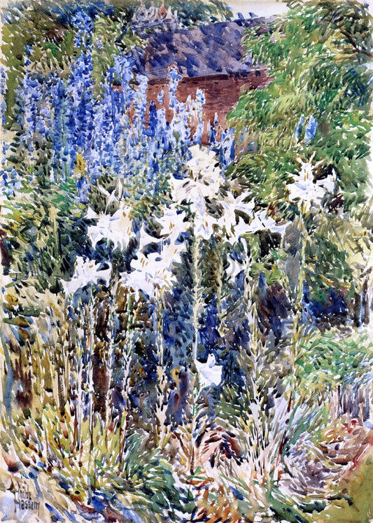 Frederick Childe Hassam A Flower Garden - Canvas Print