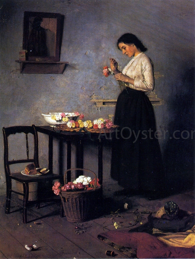 James Longacre Wood Flower Girl - Canvas Print