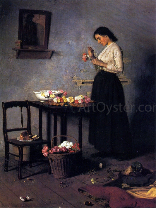 James Longacre Wood Flower Girl - Canvas Print