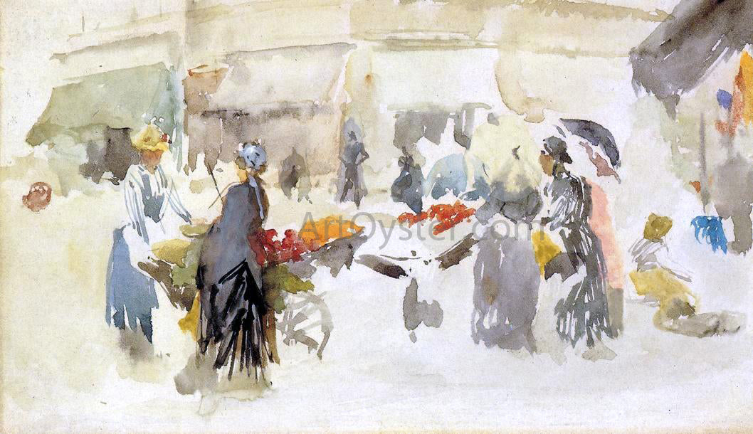 James McNeill Whistler Flower Market - Canvas Print