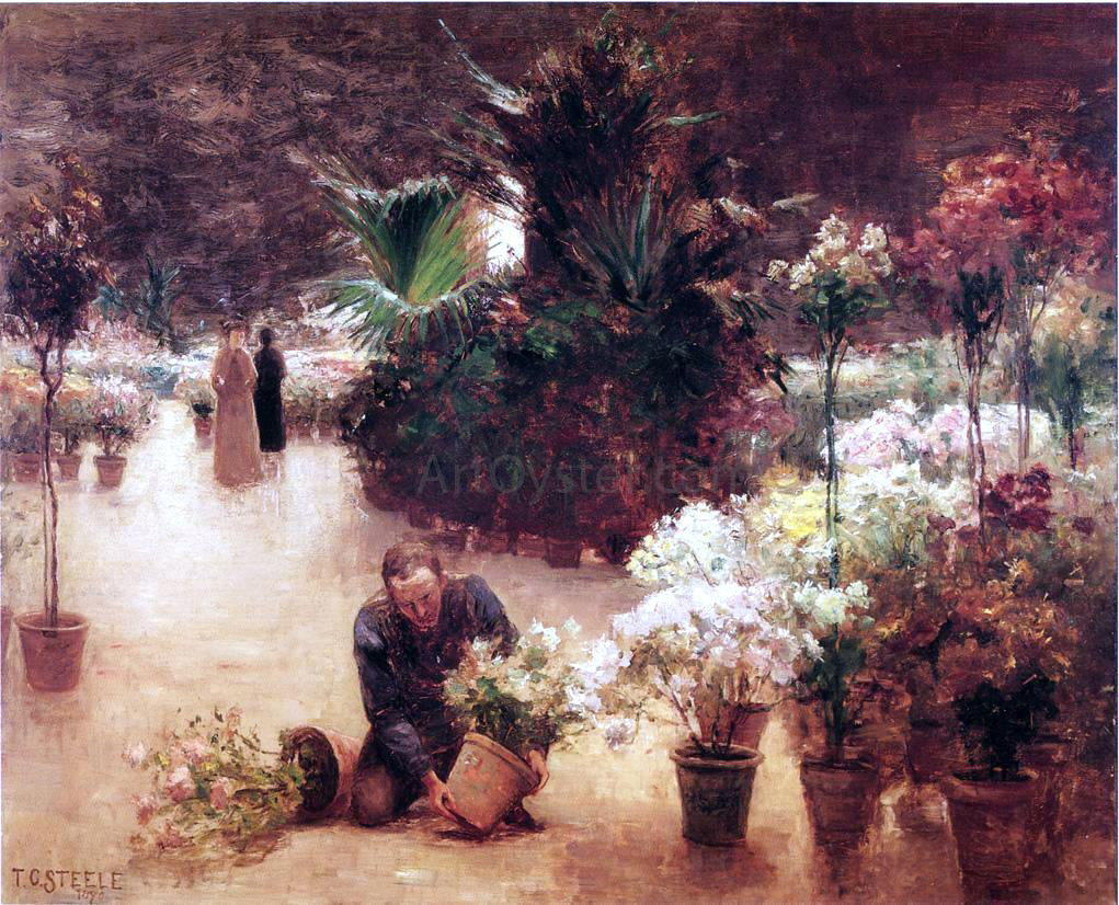 Theodore Clement Steele Flower Mart - Canvas Print