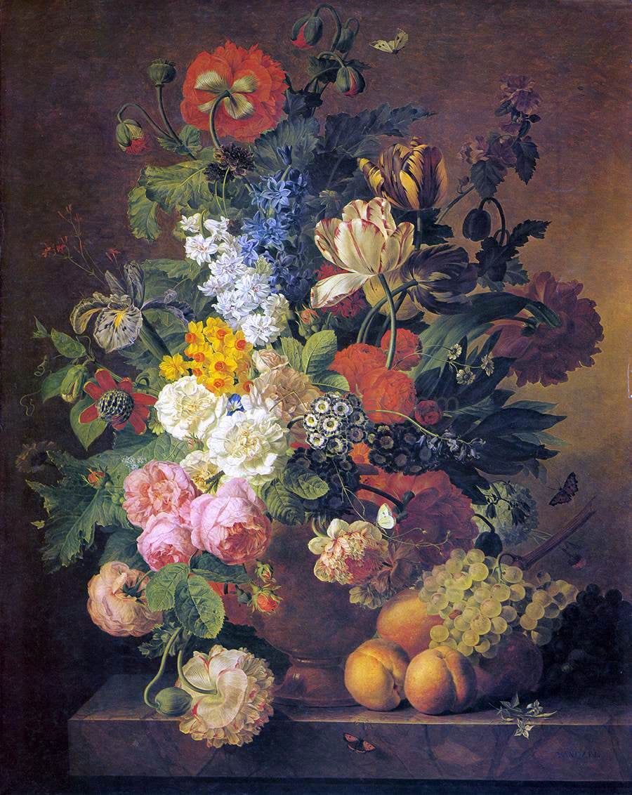 Jan Frans Van Dael Flower Still-Life - Canvas Print