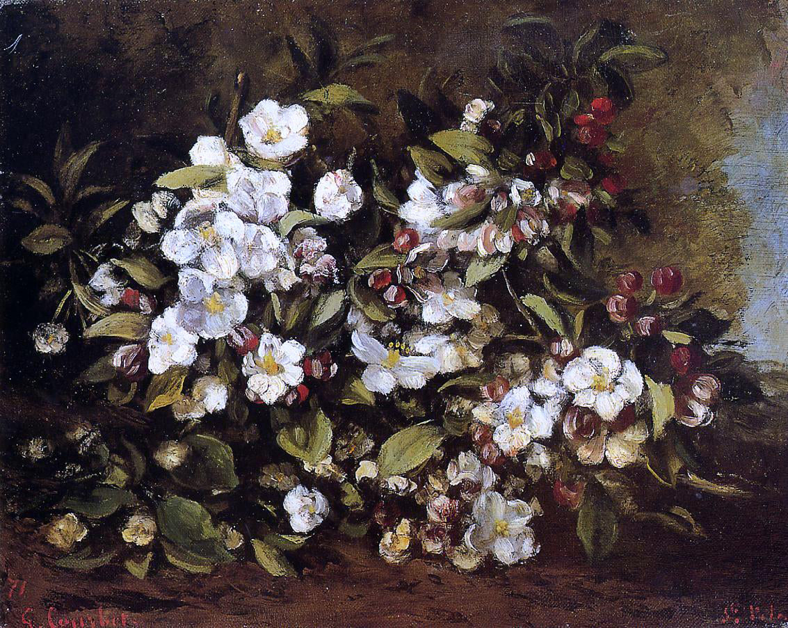 Gustave Courbet Flowering Apple Tree Branch - Canvas Print