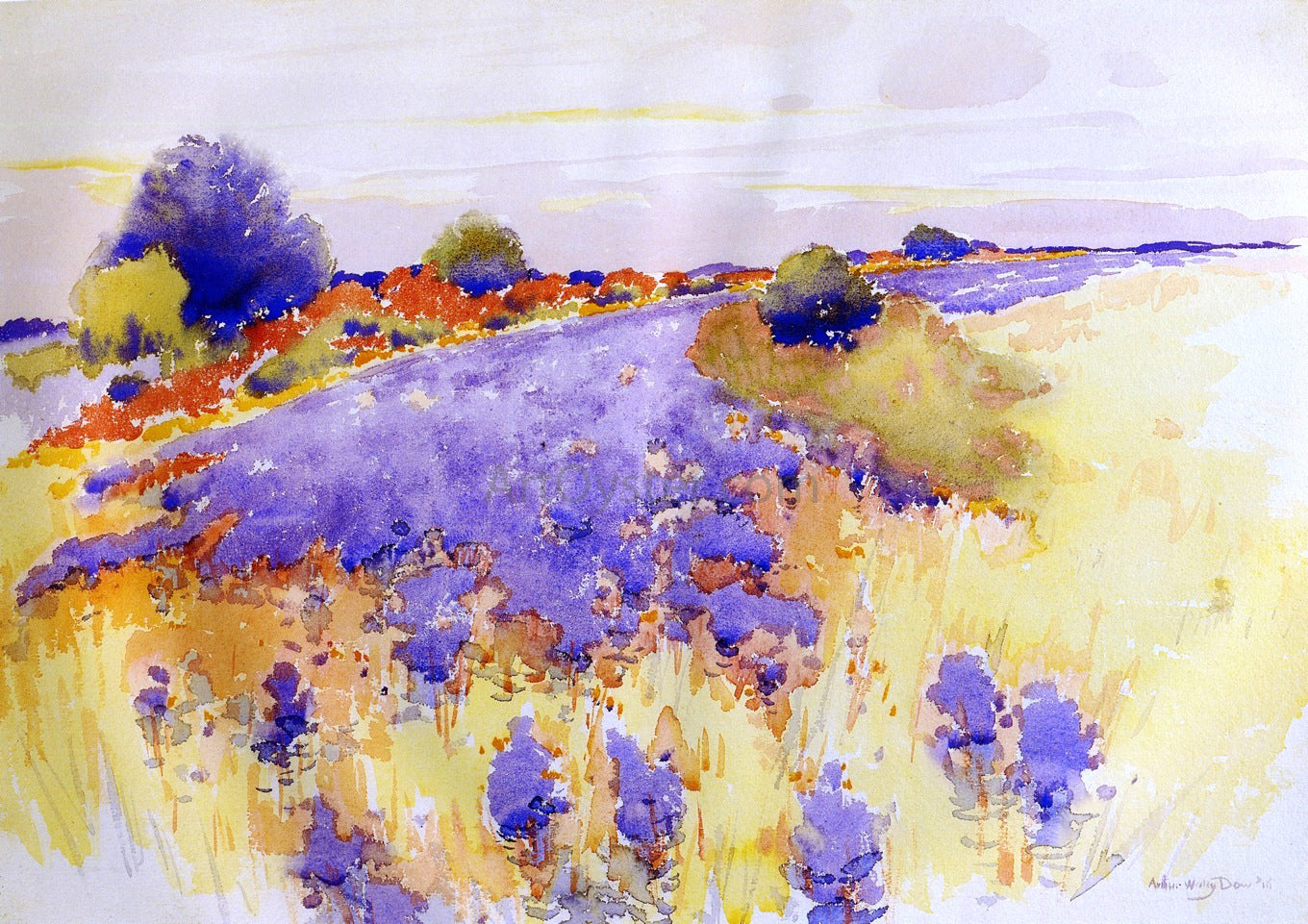 Arthur Wesley Dow Flowering Field - Canvas Print