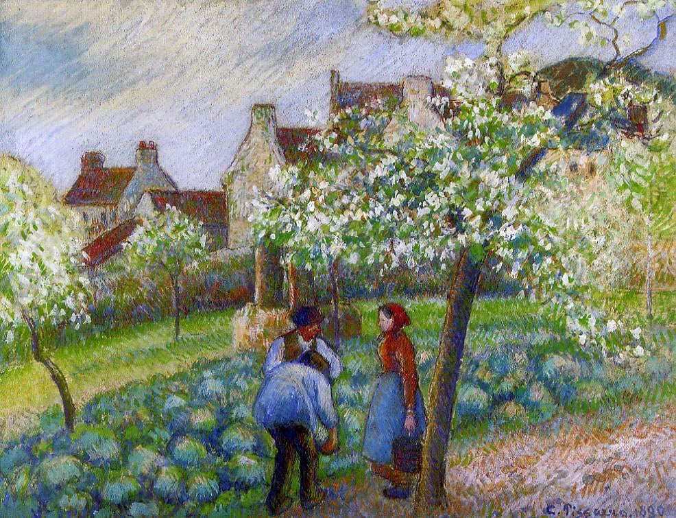 Camille Pissarro Flowering Plum Trees - Canvas Print