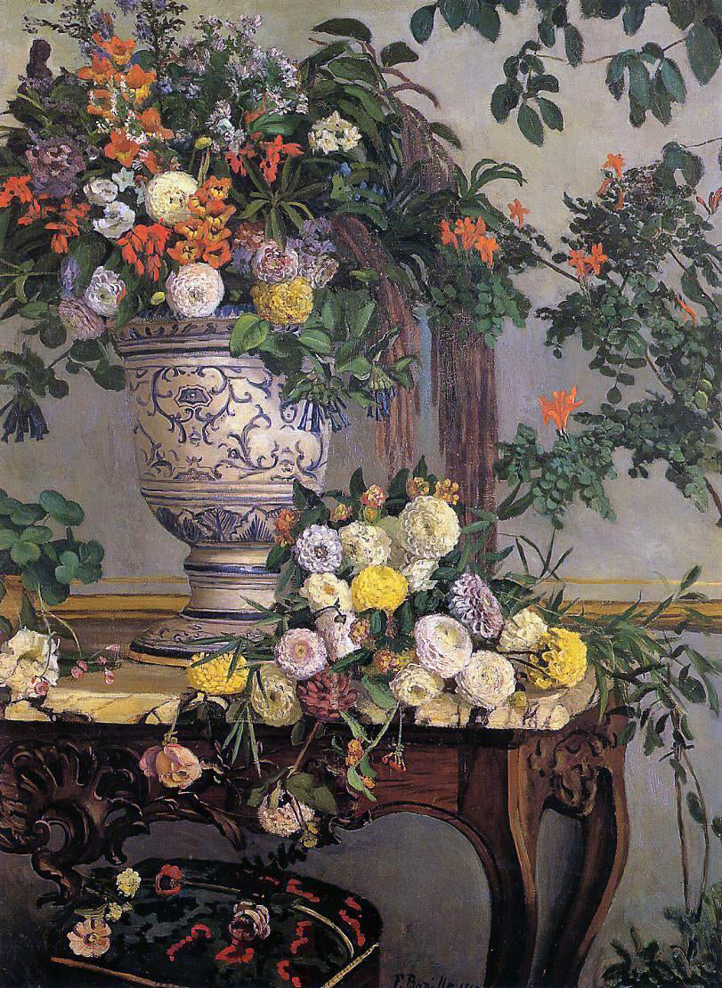 Jean Frederic Bazille Flowers - Canvas Print