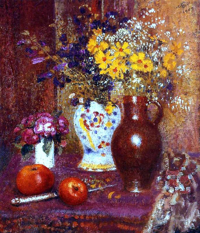 Georges Lemmen Flowers and Apples - Canvas Print